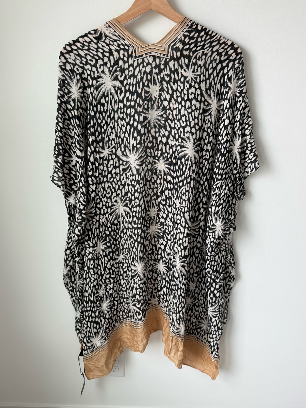 ORIJEAN Palm Print Kimono Cover Up One Size NWT - Picture 2 of 3